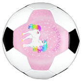 Unicorn Rainbow Pink Cute Personal Voetbal (Gedraaid)