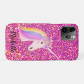 Unicorn Rainbow Pink Gold Glitter Sparkle Custom Case-Mate iPhone Case (Achterkant (horizontaal))