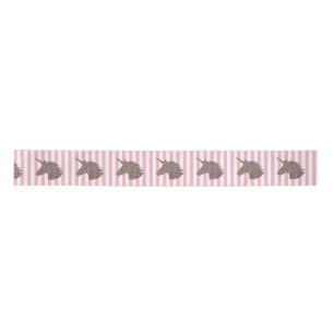 Unicorn Rainbow Pink Stripe Ribbon Lint