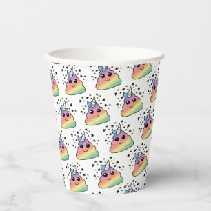 Unicorn Rainbow Poop Emoji Papieren Bekers