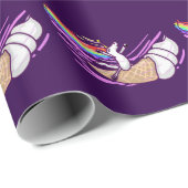 Unicorn Rainbow Riding Ice Cream Cone Cadeaupapier (Rol Hoek)