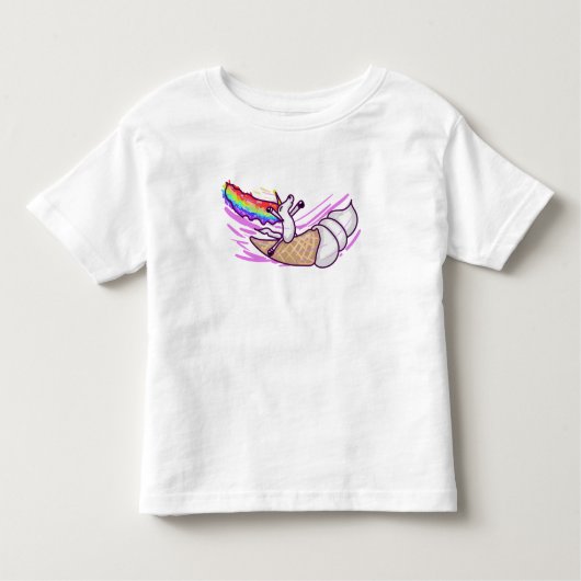 Unicorn Rainbow Riding Ice Cream Cone Kinder Shirts (Voorkant)