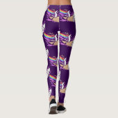 Unicorn Rainbow Riding Ice Cream Cone Leggings (Achterkant)