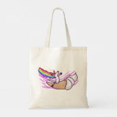 Unicorn Rainbow Riding Ice Cream Cone Tote Bag (Achterkant)