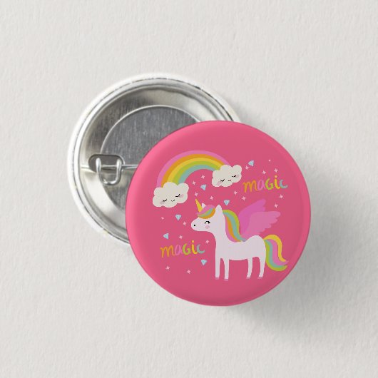 Unicorn Rainbow Ronde Button 3,2 Cm (Voorkant /achterkant)