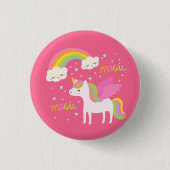 Unicorn Rainbow Ronde Button 3,2 Cm (Voorkant)