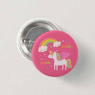 Unicorn Rainbow Ronde Button 3,2 Cm