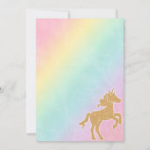 Unicorn Rainbow Stars Jote Anniversaire Invitation (Dos)