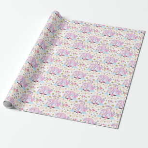 Unicorn Rainbow Stars Magische naam Birthday Cadeaupapier