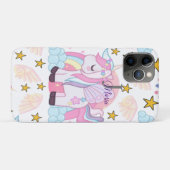 Unicorn Rainbow Stars Magische Naam Monogram Case-Mate iPhone Case (Achterkant (horizontaal))