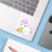 UNICORN RAINBOW VOMIT STICKERS (Ordinateur portable avec iPhone)