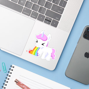 UNICORN RAINBOW VOMIT STICKERS