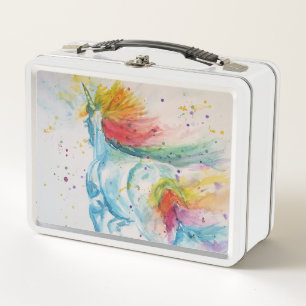 Unicorn Rainbow Waterverf Art Chids Lunch Box