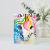 Unicorn Rainbow-Waterverf Briefkaart (Staand voorkant)