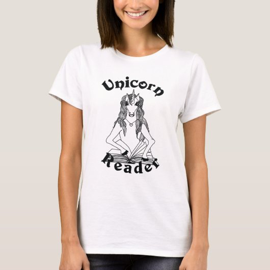 Unicorn Reader Basic Women's T-shirt - Black Logo (Voorkant)