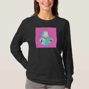 Unicorn Reading Magic Tricks Book Cute Humor Pink T-shirt