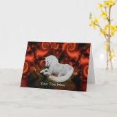 Unicorn Red Fractals Imaginaire Art Carte photo (Fleur jaune)