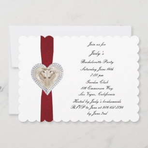 Unicorn Red Lace Bachelorette Party Kaart