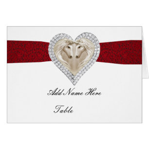 Unicorn Red Lace Table Place Card