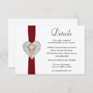 Unicorn Red Lace Wedding Details Informatiekaartje