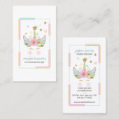 Unicorn regenbooglitsgoud visitekaartje (Voorkant / Achterkant)