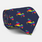 Unicorn, regenboogpride stropdas (Opgerold)