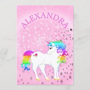 Unicorn regenboogroze zondag kaart