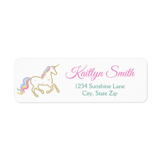 Unicorn Return Address Label (Voorkant)