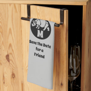 Unicorn Rhino Silhouette Monogram Theedoek