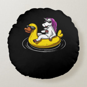 Unicorn Riding Bath Duck Float Funny Pool Rond Kussen