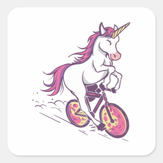 UNICORN RIDING BIKE VIERKANTE STICKER (Voorkant)