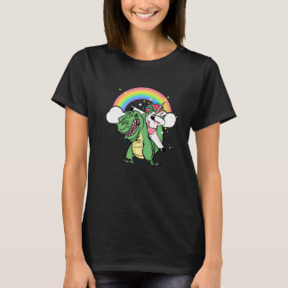 Unicorn Riding Rex Dinosaur Boys Girls Men Women R T-shirt