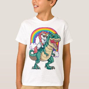 Unicorn Riding T rex Dinosaur Boys Girls Mannen Vr T-shirt