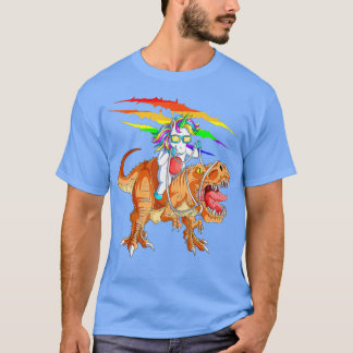 Unicorn Riding TRex Dinosaur voor kinderen meisjes T-shirt