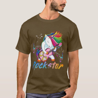 Unicorn Rock star Guitar Rockin muziekzanger T-shirt