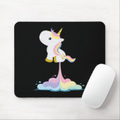 Unicorn Rocket Rainbow Clouds Muismat (Met muis)