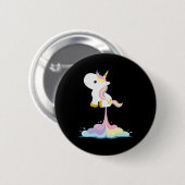 Unicorn Rocket Rainbow Clouds Ronde Button 5,7 Cm (Voorkant /achterkant)