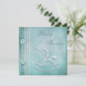 Unicorn Rocking Horse en Baby shower Kaart (Staand voorkant)