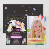 Unicorn Roller Skate Birthday Invitation (Devant / Derrière)