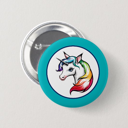 Unicorn Ronde Button 5,7 Cm (Voorkant /achterkant)
