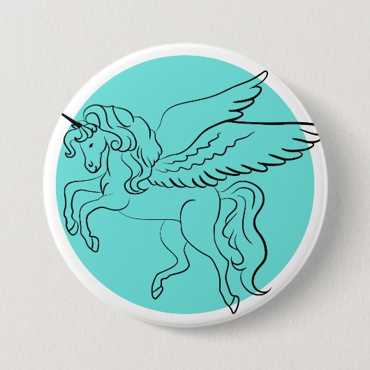 Unicorn Ronde Button 7,6 Cm (Voorkant)