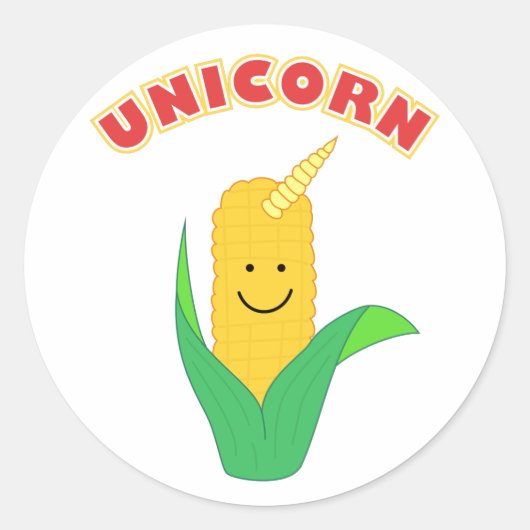 Unicorn Ronde Sticker (Voorkant)