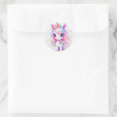 Unicorn Ronde Sticker (Tas)