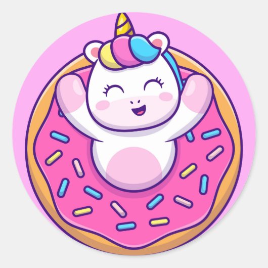 Unicorn Ronde Sticker (Voorkant)