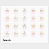 Unicorn rose & Gold Party Favoriser Sticker de bal (Feuille)