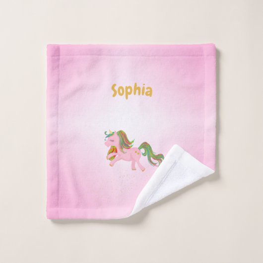 Unicorn Rose Gold Spots Girly mignonne (Gant de toilette)