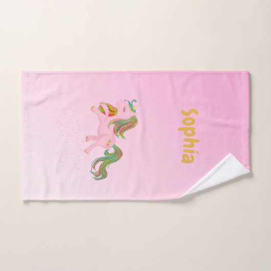 Unicorn Rose Gold Spots Girly mignonne (Serviette à main)