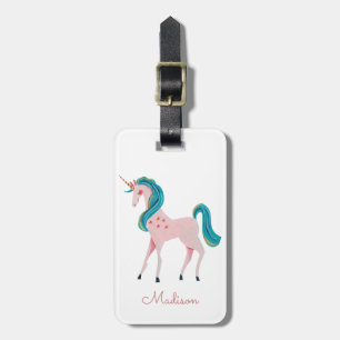 Unicorn rose mignonne filles étiquette bagage