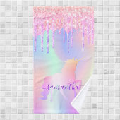 Unicorn rose violet nom holographique