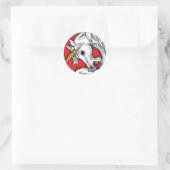Unicorn Rouge autocollant (Sac)